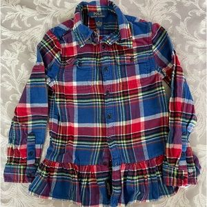 POLO by Ralph Lauren Plaid Peplum Shirt 6X